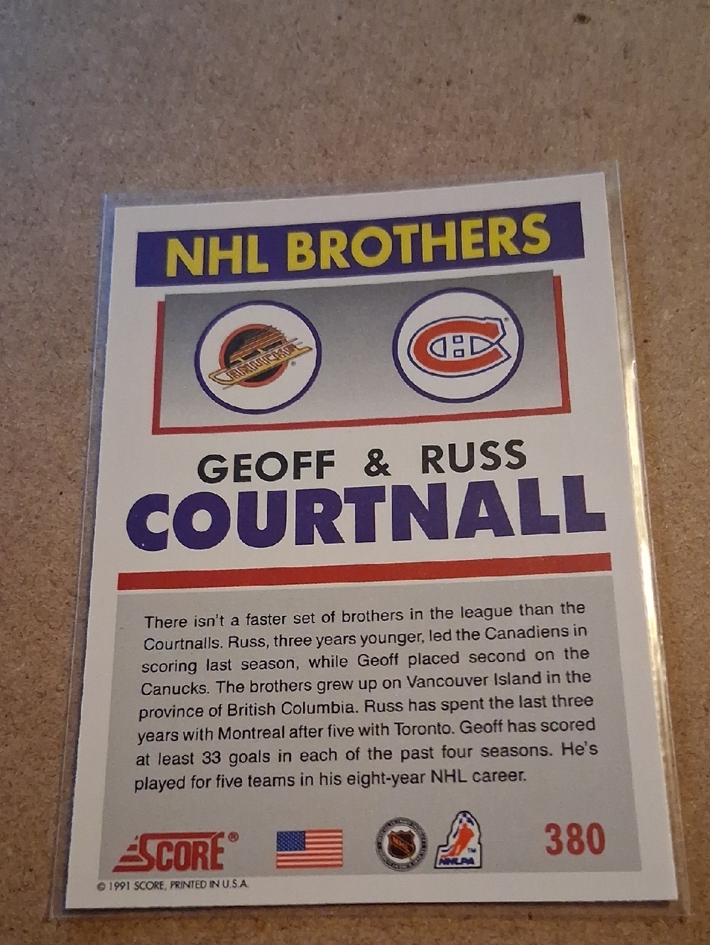 Russ & Geoff Courtnall NHL Hockey Trading Cards - Picture 6 of 13
